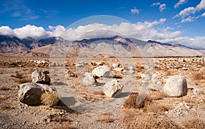 Sagebrush Boulders Owens Valley Sierra Nevada Range California