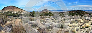 Lava Beds National Monument Landscape Panorama of Cinder Cones from Sunshine Cave Entrance, California, USA photo