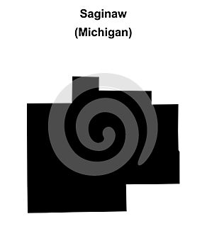 Saginaw outline map