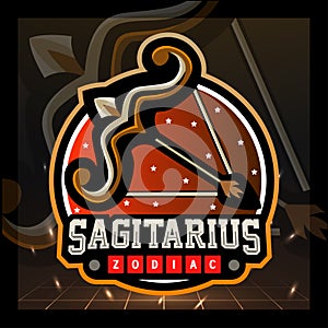 Sagitarius zodiac mascot. esport logo design