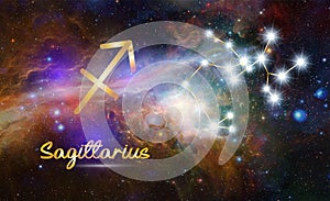 Sagittarius Libra Zodiac Sign and Constellation, cosmic background