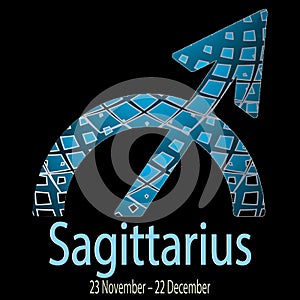 Sagittarius. Ornamental decorative vector zodiac sign. Astrolog