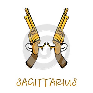 Sagittarius zodiac sign accessory flat cartoon vector illustration