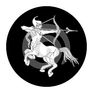 Sagittarius zodiac sign, horoscope symbol, vector illustration