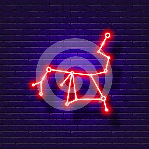 Sagittarius zodiac sign neon icon. Astrological zodiac signs glowing symbol