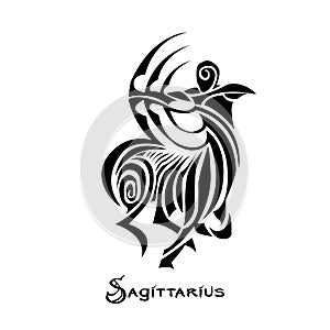 Sagittarius Zodiac Sign tattoo style