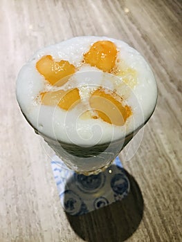 Sago and Cantaloupe in Coconut Milk.