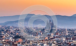 Sagrada Familia of barcelona city,Spain