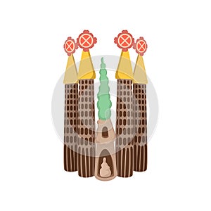 Sagrada Familia, Barcelona icon, cartoon style