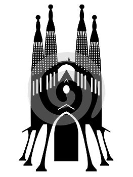 Sagrada Familia Barcelona Monument vector on white background photo