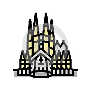 sagrada familia color icon vector illustration