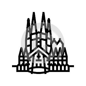 sagrada familia line icon vector illustration