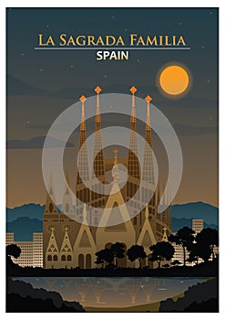 sagrada familia. Vector illustration decorative design photo