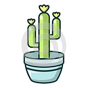 Saguaro cactus icon, cartoon style