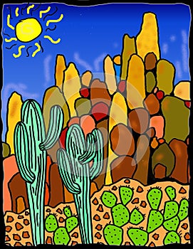 Saguaro Desert Landscape