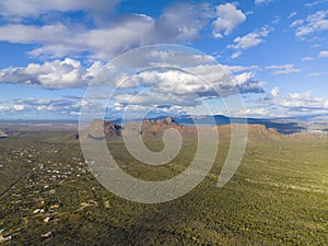 Saguaro National Park aerial view, Tucson, AZ, USA