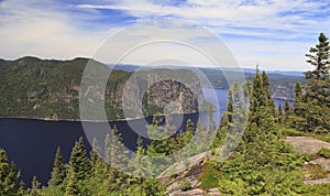 Saguenay Fjord aerial view, Quebec, Canada