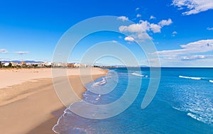 Sagunto beach in Valencia in sunny day in Spain