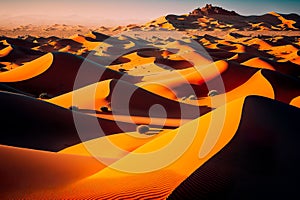 Sahara desert Beautiful sand dunes Generative AI