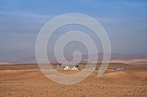 Sahara desert construction site, Morocco