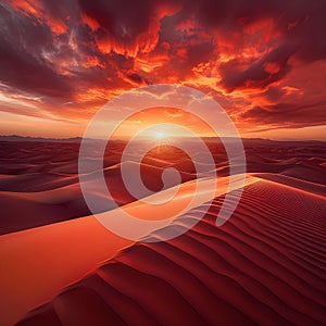 Sahara Desert: Hypnotic Sunset Over Endless Dunes