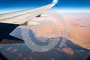 Sahara Desert and the Nile River seen from the plane - Egypt Africa