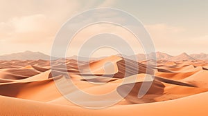 Sahara Desert: Serene And Calming 3d Image With Sand Dunes And Clouds