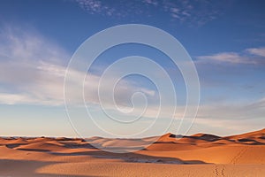 Sahara desert at sunrise photo