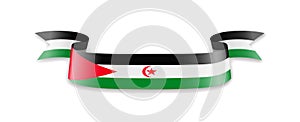 Saharan Arab Democratic Republic flag in the form of wave ribbon