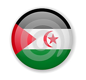 Saharan Arab Democratic Republic flag round bright icon on a white background