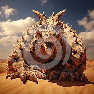 Saharan horned viper Cerastes cerastes  Made With Generative AI illustration