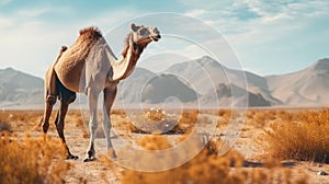 Saharan Wildscape: Stunning Image Of A Camel In The Desert