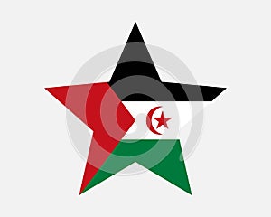 Saharawi Star Flag. Western Sahara Star Shape Flag. SADR Sahrawi Country National Banner Icon Symbol Vector photo