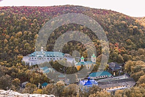 Saharna Monastery from the top of the hill, Republic of Moldova