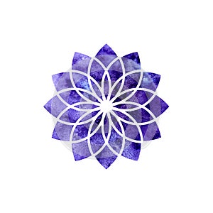 Sahasrara chakra. Sacred Geometry. One of the energy centers in the human body. The object for design intended for yoga.