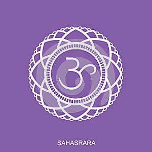 Sahasrara chakra - symbol of energy in human body.