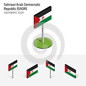 Sahrawi Arab Democratic RepubliÃÂ flag SADR, 3D isometric photo