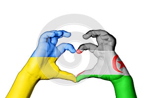 Sahrawi Arab Democratic Republic Ukraine Heart, Hand gesture making heart