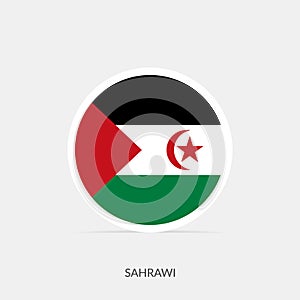 Sahrawi round flag icon with shadow