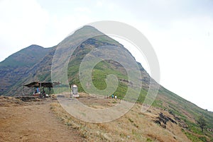 Sahyadri mountain slope with beautiful natural background of sky