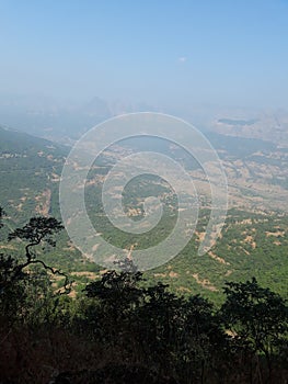 Sahyadri mountain view on Raigad fort