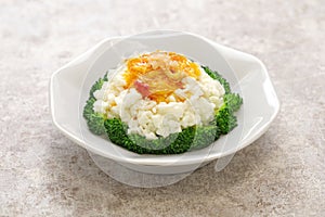 Sai pang xie, chinese imitated crab dish made with eggs photo
