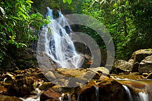 Sai Rung waterfall in the jungle of Thailand photo