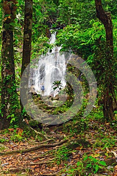 Sai Rung waterfall in the jungle of Thailand