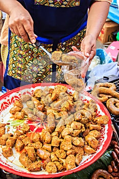 Sai ua or northern Thai sausage, contains minced pork meat, herb photo