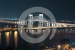 Sai Van Bridge at Night Macau