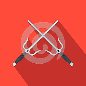 Sai weapon flat icon