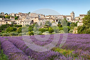 Saignon village at sunset, Provence, France