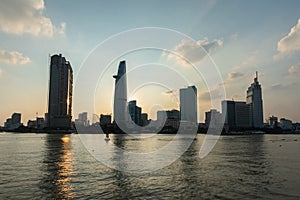 Saigon Skyline at Sunset. Ho Chi Minh Cityscape