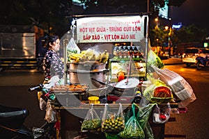 Saigon street food stall in the night